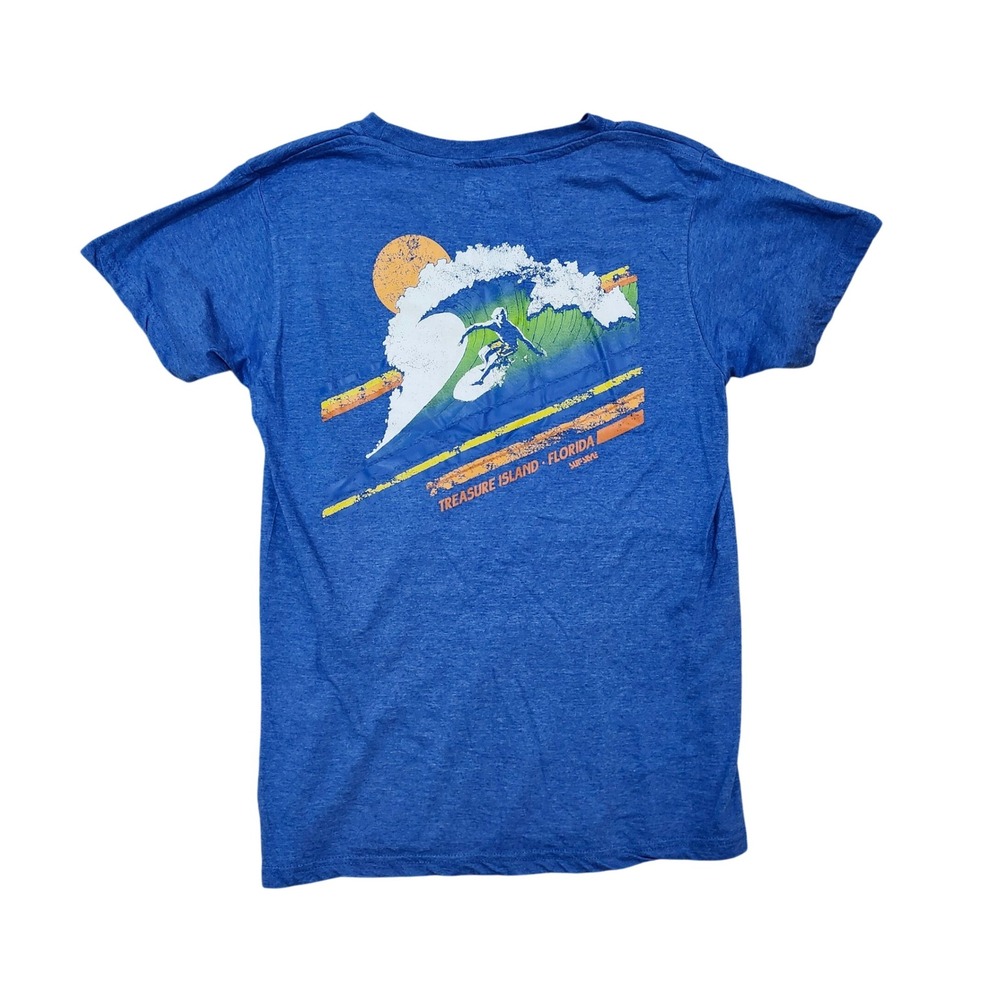 Surf Style Treasure Island Florida Surfing Graphic T-Shirt‎ Men's Small